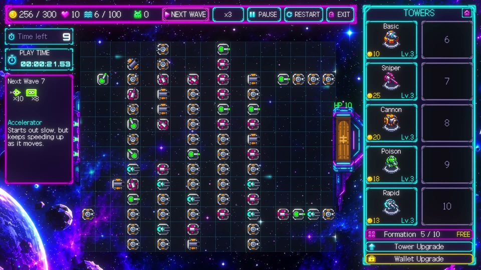 Building the maze — towers become the road